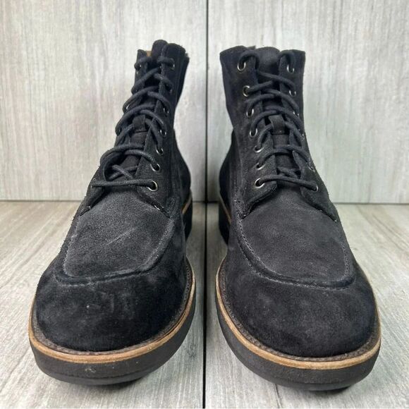 Frye Rainer Black Suede Leather Heeled Lace Up Chukka Ankle Boot Mens Size 7 D - Picture 5 of 10